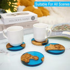 Drink Coaster Set, Wooden Bar Coasters, Resin Coaster for Coffee Table, Tabletop Decorative Artwork, Unique, Handmade & Aesthetically Pleasing for Home, Office, Bar Decor,Coasters Set of 4 - Image 6