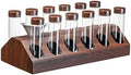 12-Piece Vacuum Coffee Canister Set with Wooden Holder & Funnel – Airtight Glass Jars for Coffee Beans, Tea, Snacks (Walnut Wood Stand) by KKAFFEELUX