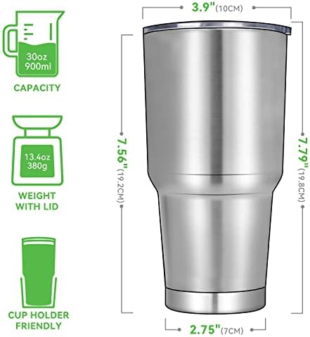 DOMICARE 30 oz Tumbler with Lid and Straw, Stainless Steel Tumblers Bulk, Insulated Vacuum Double Wall Travel Coffee Mug, Durable Powder Coated Tumbler Cups (Stainless Steel, 12) - Image 2