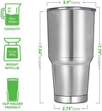 DOMICARE 30 oz Tumbler with Lid and Straw, Stainless Steel Tumblers Bulk, Insulated Vacuum Double Wall Travel Coffee Mug, Durable Powder Coated Tumbler Cups (Stainless Steel, 12) - Image 2