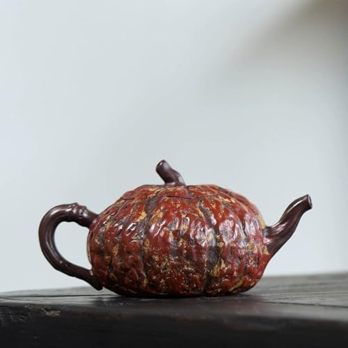 Tea Kettle Creative Pumpkin-shaped Teapot With Ball Hole Inside For Home Use Retro Tea Set Ceramic Tea Infuser - Image 4