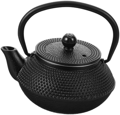 Xmas Vintage Cast Iron Teapot 0.3l Small Home Tea Pot Handle by VALICLUD