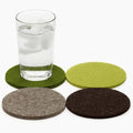 Graf Lantz - Bierfilzl Merino Wool Round Coasters Set of 4 - Forest (4" Circles) - Absorbs 30% of Weight - German Wool - Heat Resistant, Sustainable, & Reusable - Home Decor & Coffee Table Decor by GrafLantz