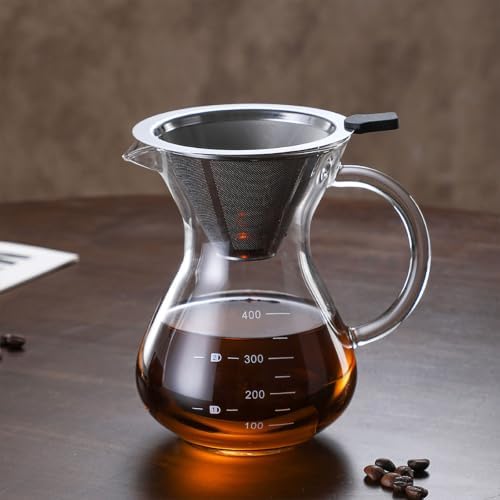 Pour Over Coffee Maker,Glass Coffee Carafe for Coffee Enthusiasts，400ml by Unknown
