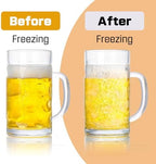 20oz Large Heavy e Glass Beer Mugs for Freezer Set of 4 with Handle, Large Glass Beer Stein, Beer Cup Mug for Water, Drinks, Lead-Free Glasses for Men in Pub, Home - Image 3