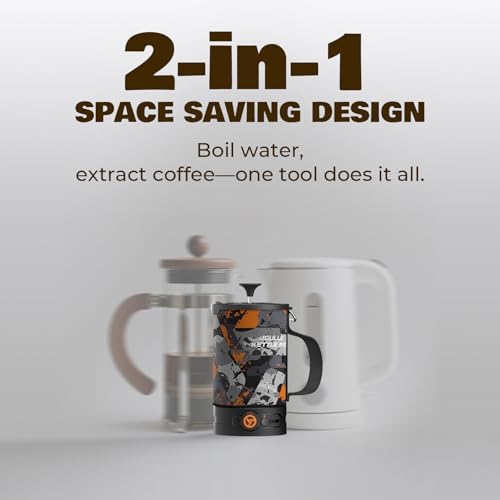 Portable Camping Coffee Maker, Electric French Press, Travel Kettle, 120V - Image 4