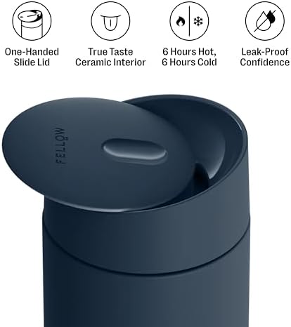 Fellow Carter Slide 16 oz Ceramic Lined Travel Coffee Mug, Stone Blue - Image 2