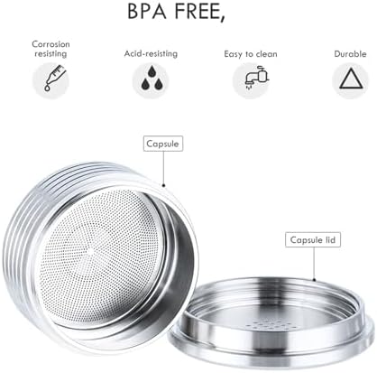 Compatible With Lavazza，EP-950 Machine Espresso Point Cup,Reusable Coffee Capsule Stainless Steel Refillable Filter Pod(2PCS) - Image 2