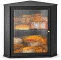 Kitsure Wooden Corner Bread Box for Kitchen Countertop, Large, Black by Kitsure