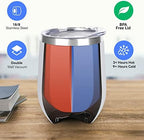 DOMICARE Stainless Steel Wine Tumbler Bulk with Lid, Personalized White Insulated Tumblers Set, 12oz Travel Coffee Cups Pack of 12 - Image 2