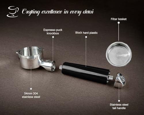 2024 upgrade 54mm Bottomless Portafilter | Bottomless Naked Portafilter | Fits Breville Barista Express and 54mm Breville Machines, Black - Image 3