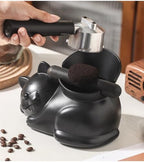Cute Cat Coffee Knock Box Espresso Machine Accessories Small Coffee Dump Bin for Home and Office (Knock Box and Tamper Mat) - Image 2