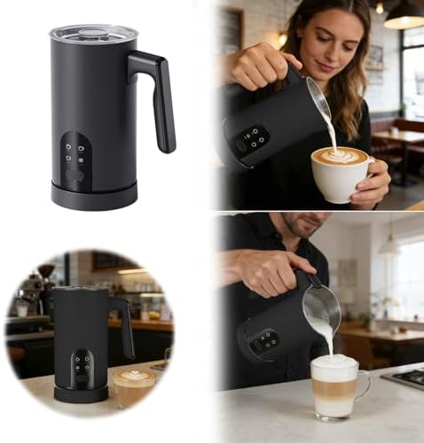 4-in-1 Electric Automatic Milk Frother, Milk Steamer & Foamer 11.8oz/350ml, Hot and Cold Foam Maker and Milk Warmer for Latte, Cappuccino, Matcha, Hot Chocolate (Black) - Image 5