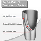 Beasea Stainless Steel Cups 19 oz, 8 Pack Large 18.6oz 550ml Stackable Stainless Steel Tumbler Double Wall Insulated Individual Metal Pint Glasses Tin Drinking Cups for Home Party Camping - Image 4