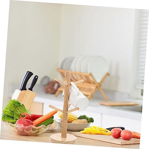 Wooden Cup Holder Stand for Drying Mugs Sturdy Mug Tree Draining Rack Space-saving Tea and Coffee Organizer for Home and Kitchen Use - Image 2