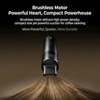 Mini Handheld Coffee Vacuum Cleaner, Rechargeable Portable Desk Vacuum with Powerful Brushless Motor for Cleaning Coffee Grinder Residue and Desktop Home, Deeply Remove Residual Powder - Image 2