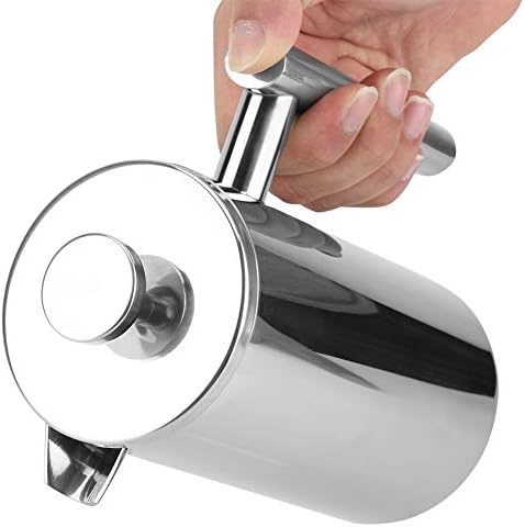 Fdit French Press Coffee Maker, Double Wall Insulated Brewer with Precision Filter for Home Office Stainless Steel Silver 800ml 1 Pack - Image 6