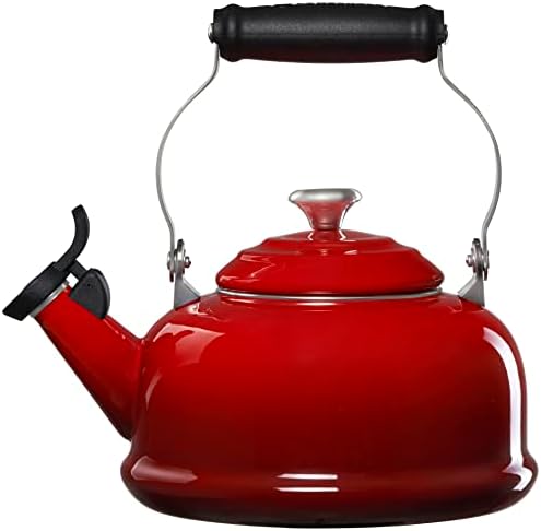 Le Creuset Enamel On Steel Whistling Tea Kettle, 1.7 qt., Cerise - Image 2