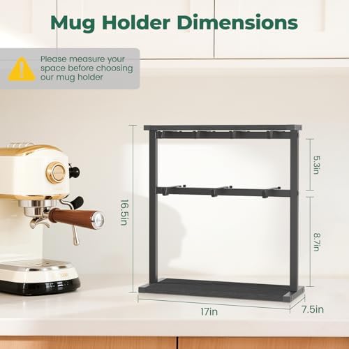 EsLuker.ly Coffee Mug Holder Cup Tree Rack for Coffee Bar Countertop - Image 2