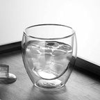 8oz Glass Coffee Mugs Set of 4, Double Walled Espresso Cups for Latte Cappuccino Cocoa Milk Cafe Juice, Clear Glass Tea Cup Set Glassware Gift for Christmas Birthday (8oz-4Pack) - Image 2