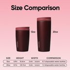 Owala SmoothSip Slider Insulated Stainless Steel Coffee Tumbler, Reusable Iced Coffee Cup, Hot Coffee Travel Mug, BPA Free 20 oz, Black Cherry - Image 6