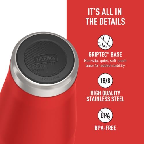 THERMOS ICON SERIES, Stainless Steel Tumbler with Slide Lock, 18 Ounce, Crimson - Image 5