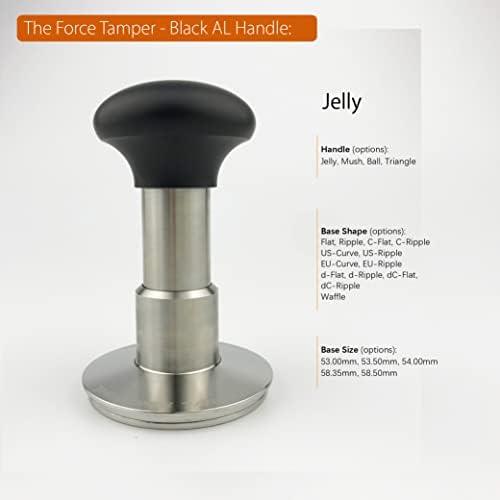 58.35mm Standard Set Jelly-Black Matte AL Handle Coffee Tamper - Image 3