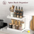 MARTY Counter Shelf Organizer, Large Spice Rack for Countertop, White - Image 2