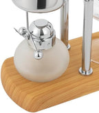 Belgium Family Balance Syphon Coffee Maker Belgian Siphon Unique Gravity Vintage Coffee Maker acuum Brewing System with Tee Handle (Silver) - Image 5