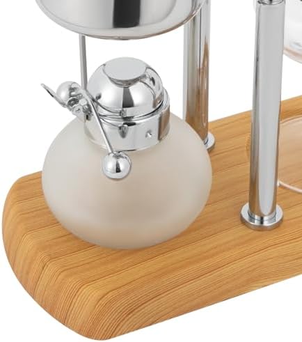 Belgium Family Balance Syphon Coffee Maker Belgian Siphon Unique Gravity Vintage Coffee Maker acuum Brewing System with Tee Handle (Silver) - Image 5