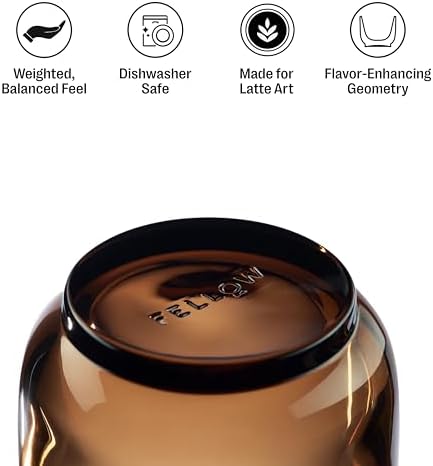 Fellow Pirch Cortado Cups 4.5 oz, Set of 2, Weighted Soda Lime Glass Amber - Image 2