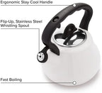 Farberware Lovely Lady Stovetop Tea Kettle, Whistling Teapot, Porcelain Enamel on Carbon Steel, BPA-Free, Rust-Proof, Cool Handle, 2 qt, 8 Cup Capacity, Pearl - Image 4