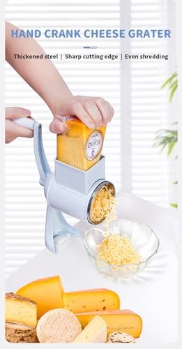 Manual Joystick Grinder, Hand-Operated Grain Mill for Dry and Oily Grains, Wheat, Corn, Coffee, Spices, Peanut Butter Maker, Stainless Steel Burr (White five blade) - Image 4