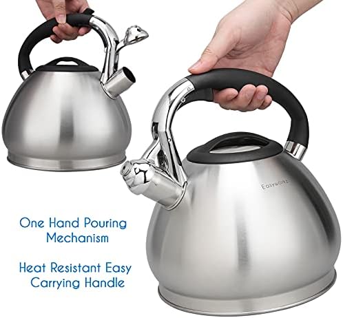 Easyworkz Whistling Stovetop Tea Kettle Food Grade Stainless Steel Hot Water Tea Pot With Loud Whistle, 2.4 Quart(2.3l) - Image 6