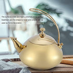 Stainless Steel Tea Kettle, 1.5 Litre Coffee Maker Pot, Whistling Teapot with Removable Handle and Mesh Strainer, for ALL Stovetops, for Milk Tea, Coffee, etc (Golden) - Image 4