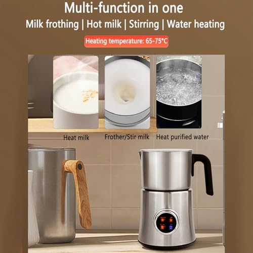 Fully Automatic Milk Frothers, Electric Milk Foaming Machine with Infinite Knob Control, Heating Temperature 65-75°C, Hot and Cold Double for Coffee, Latte, Cappuccino - Image 3