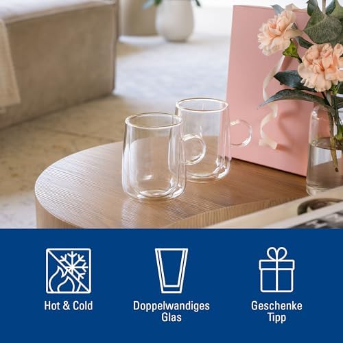 Villeroy & Boch – Artesano Hot & Cold Beverages Latte Macchiato Glass, Set of 2 Glasses, Double-Walled Glasses for Cold and Hot Beverages, 11.75 oz, Borosilicate Glass, Dishwasher-Safe, Microwave-Safe - Image 5