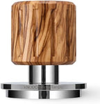 58.5 Tamper with Olive Wood Handle – Spring Loaded Espresso Tamper by KNODOS