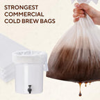 60PCS Commercial Cold Brew Coffee Bags with Drawstring, 20" X 20" Disposable Coffee Filters for 5 Gallon Buckets and Commercial Model Cold Brew Coffee Makers - Image 5