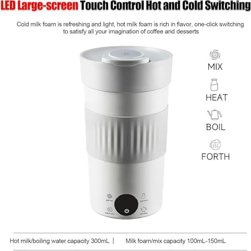 300ml Automatic Foam Maker, Fully Automatic Milk Frother with LED Touch Screen, 4 Speed Modes, Intelligent Temperature Control 55°C & 8800 Rpm Magnetic Suspension Stirring - Image 2
