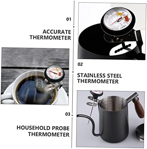 Garneck 3sets Stainless Steel Meat Thermometer and Drink Thermometer Clip and Silicone Sleeve Accurate for BBQ Cooking and Beverages for Steak Water and Measurements - Image 6