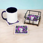 CafePress MLP Rarity Tropical Tumbled Stone - Set of 4 Coasters Set of 4 w/holder - Image 3