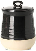 HASENSE Ceramic Kitchen Canister, 75 Oz Large Airtight Coffee Canister with Lid, Food Storage Jar for Coffee Beans, Nuts, Candy, Spices, Flour & Herbs, Farmhouse Kitchen Decor, Black by Hasense