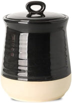 HASENSE Ceramic Kitchen Canister, 75 Oz Large Airtight Coffee Canister with Lid, Food Storage Jar for Coffee Beans, Nuts, Candy, Spices, Flour & Herbs, Farmhouse Kitchen Decor, Black by Hasense