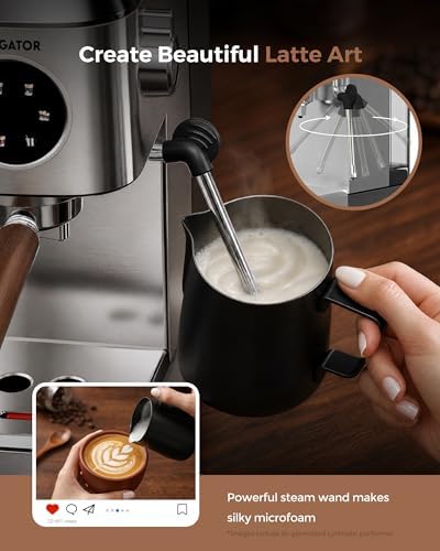Espresso Machine 20 Bar, Compact Coffee Maker with Milk Frother, Espresso Maker with 50oz Removable Water Tank for Home & Office, Coffee Machine for Cappuccino & Latte - Image 3