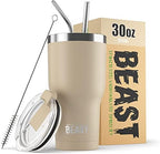 Beast 30 oz Tumbler Stainless Steel Vacuum Insulated Coffee Ice Cup Double Wall Travel Flask (Sand) by GreensSteel