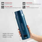 Travel Electric Kettle, Insulated Water Bottle with 4 Temp, Dark Blue - Image 6