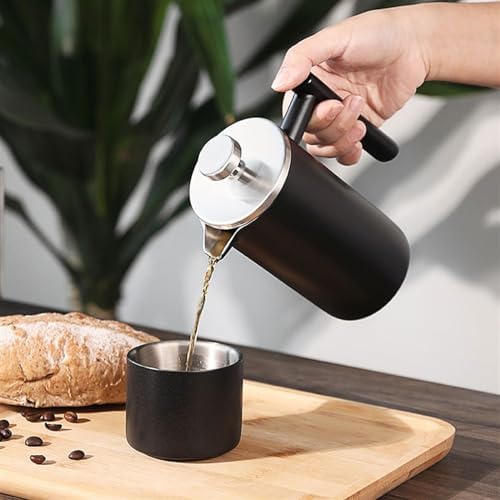 GRFIT Coffee Kettle 304 Stainless Steel French Press Coffee Pot French Hand Brew Coffee Utensils Set of Tea Brewing Double Insulation Flow Spout for Coffee and Tea (Color : Black, Size : 750ml) - Image 4