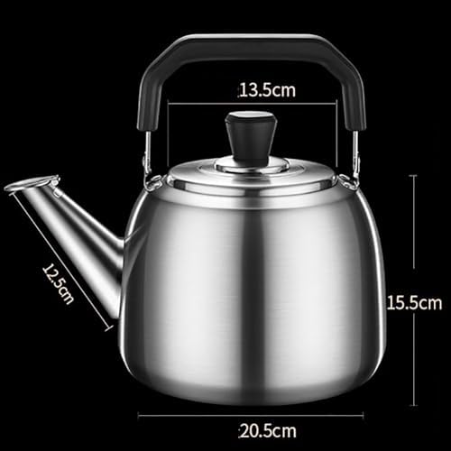 304 Stainless Steel Teapot, Portable Kettle for Stovetop, Stainless Steel Tea Infuser Whistling Kettle, 4/5/6L Cold Water Kettle with Lid and Anti-Scalding Handle,5l - Image 6