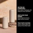Fellow Carter Move Ceramic Lined Travel Coffee Mug 16 oz - Leak-Proof Lid - Image 2